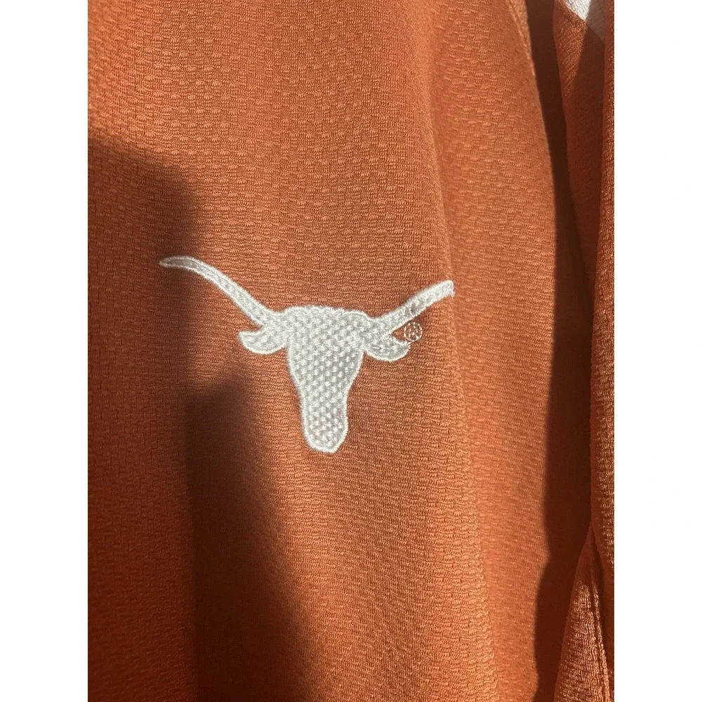 Nike Texas Longhorns Polo Shirt Men's Large Orange‎ Dri-Fit Short Sleeve Vintage
